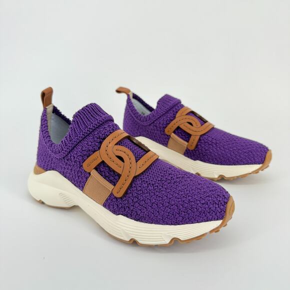 Tods Sportivo Kate Sneakers Size 7.5 EU 38 Chain Knit Purple Italy Designer - Picture 1 of 10